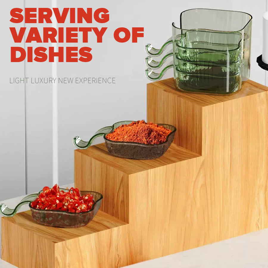6Pcs Serving Small Plates With Stand (Plastic)
