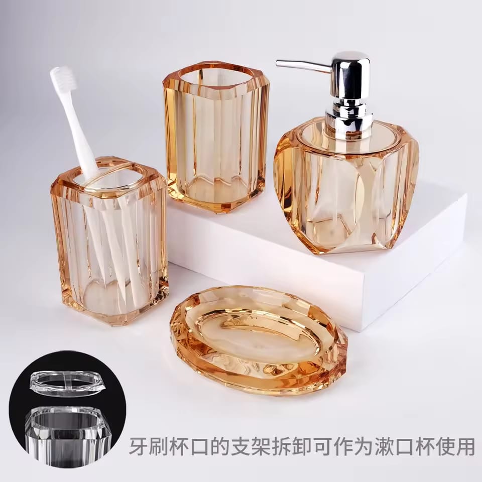 Acrylic 4Pcs Bathroom Accessories Set