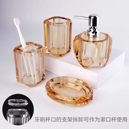 Acrylic 4Pcs Bathroom Accessories Set