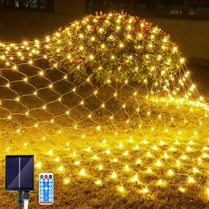 Halloween Spider Web Mesh LED Net Lights – Warm White (10x7 ft, 7 Modes)