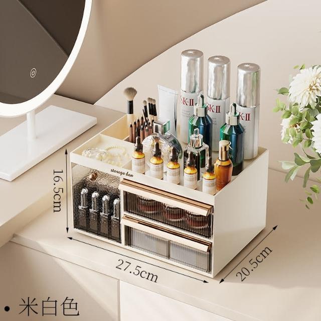 Plastic Cosmetics Skincare Dressing Table Desktop Storage Box Cabinet Organizer
