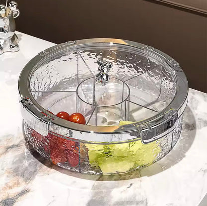 5 Grid Luxury Sealed Snack Tray With Cover