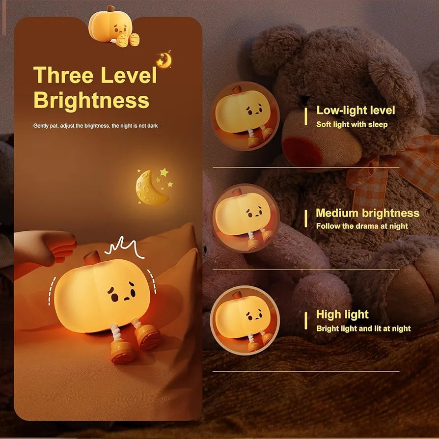 Silicone Cutest Pumpkin Lamp With Different Lights