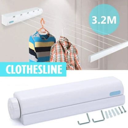 Wall Mounted Retractable Indoor Clothes Hanger Drying Rack