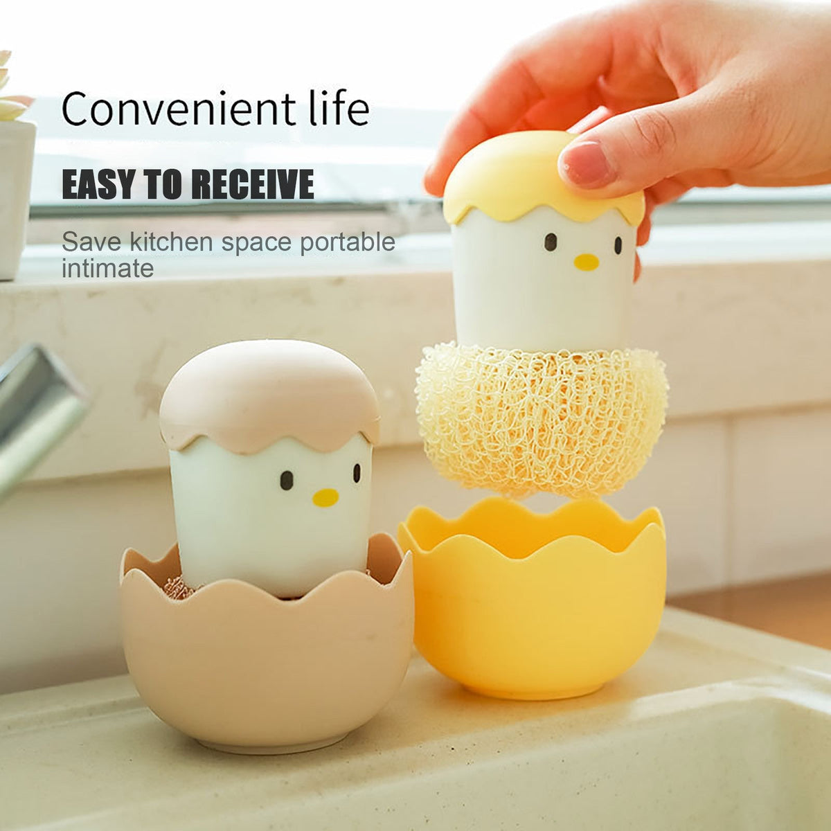 Egg Shell Microfiber Cleaning Brush