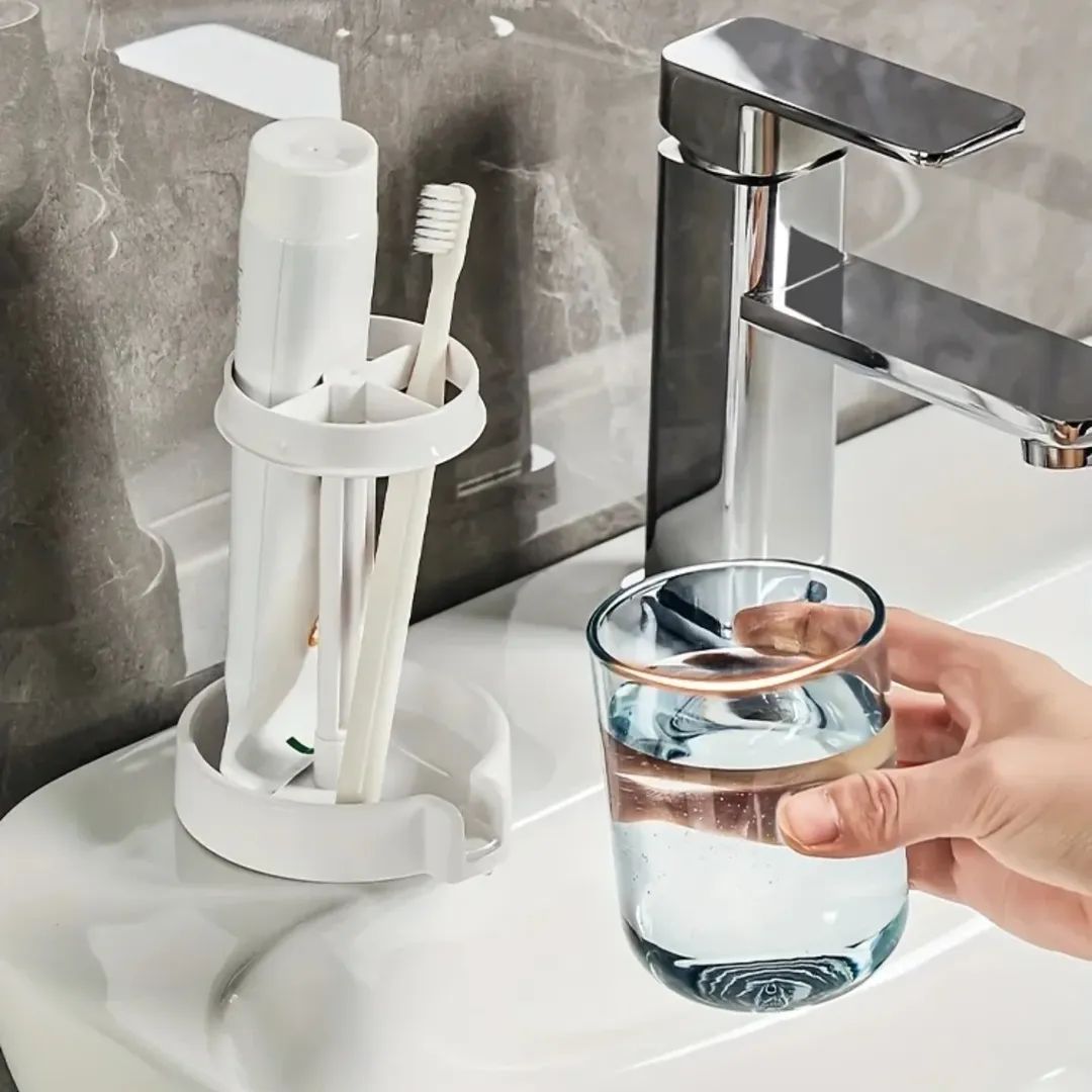 Portable Toothbrush Holder With Mouthwash Cup
