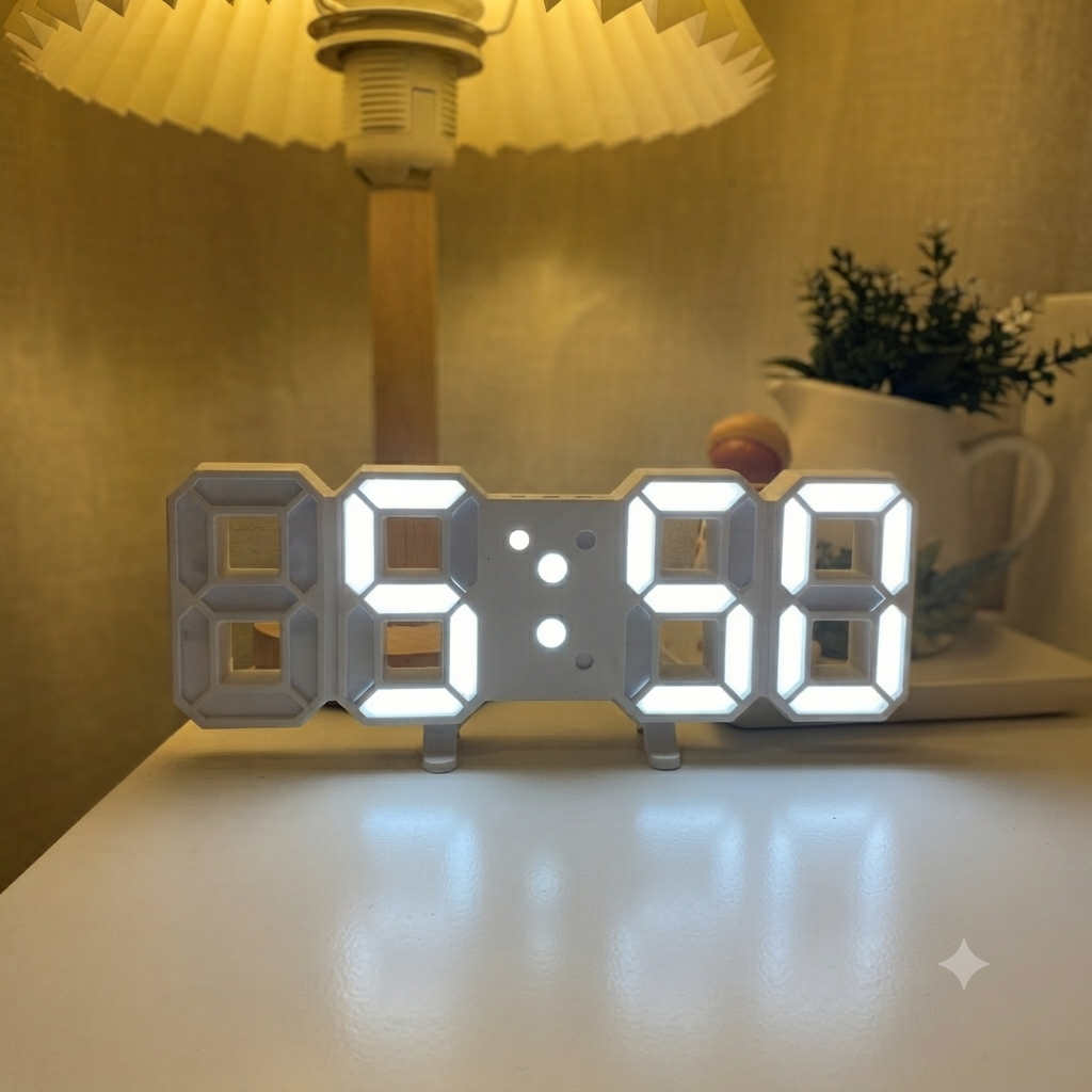 2-in-1 Digital LED Wall and Table Clock with Large Number Display