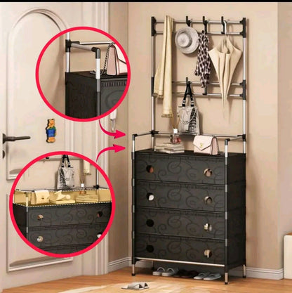 Dust-Proof Stylish Multifunctional Coat & Shoe Rack