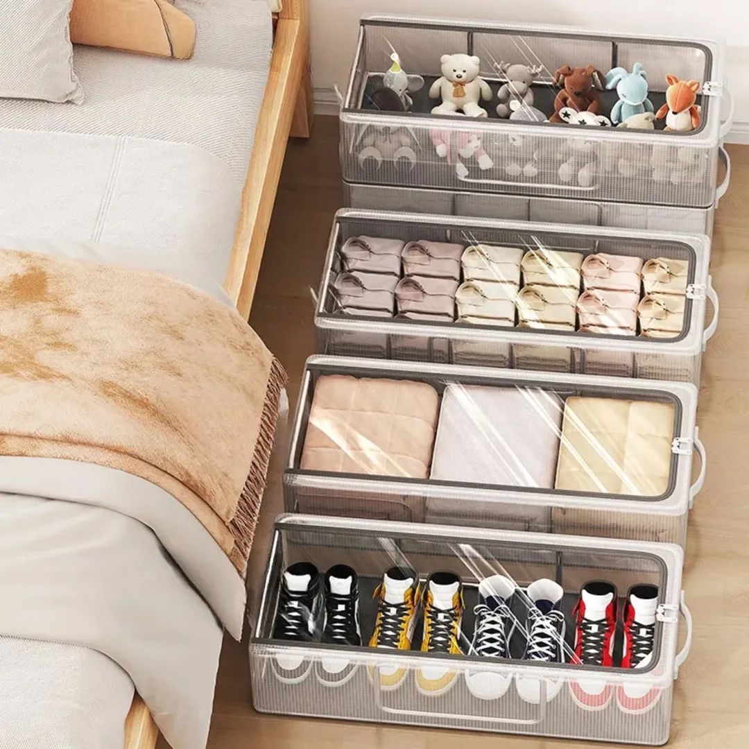 Double Sided Opening Zipper Shoe Storage Box