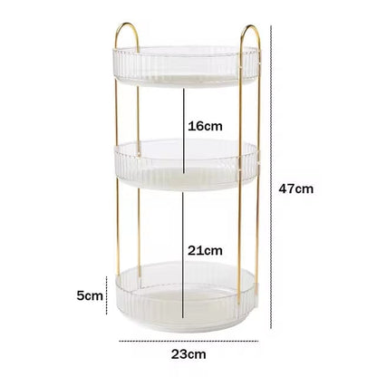 Crystal 3 Tier Rotating Cosmetics Organizer