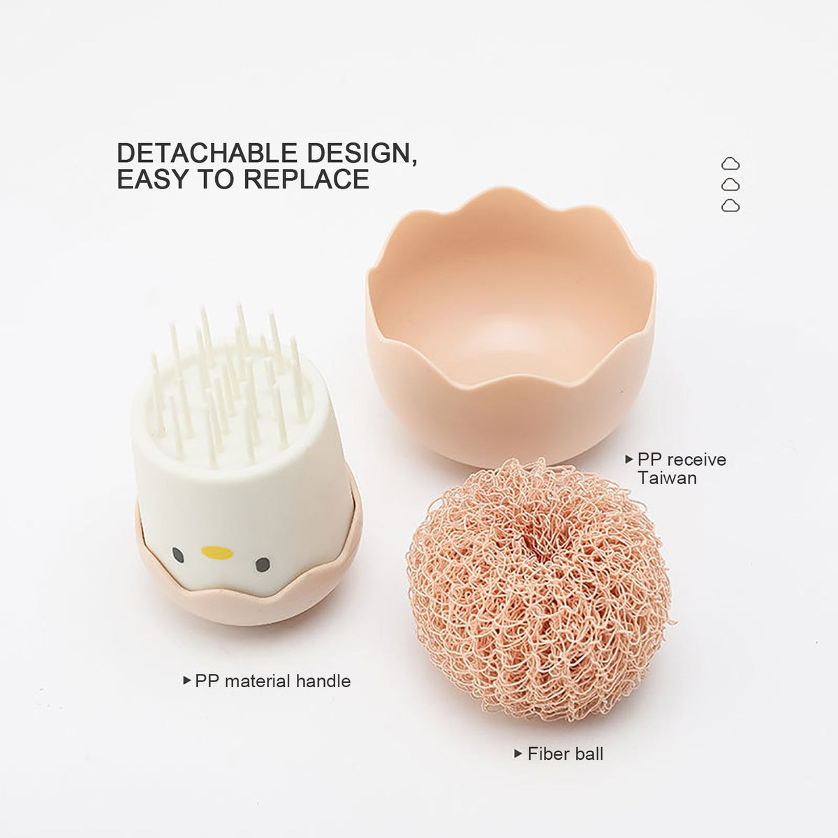 Egg Shell Microfiber Cleaning Brush