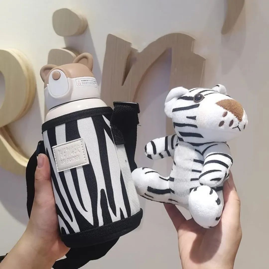 Cartoon Themed Water Bottle With Plush Toy