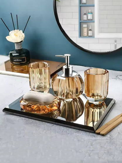 Acrylic 4Pcs Bathroom Accessories Set