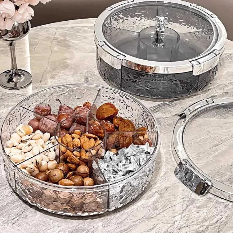 5 Grid Luxury Sealed Snack Tray With Cover