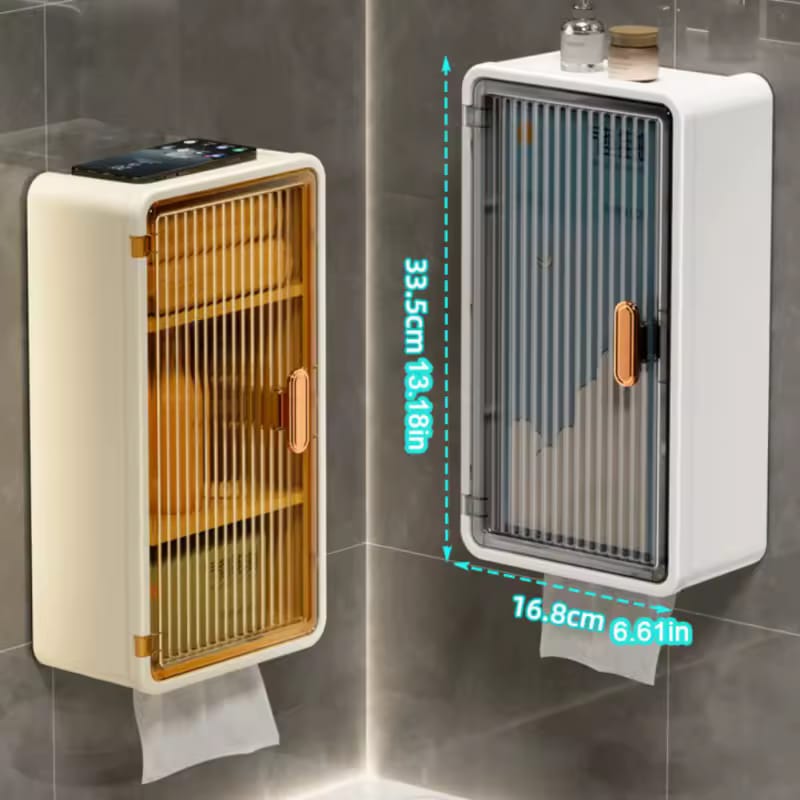Multipurpose Bathroom Wall Cabinet With Tissue Holder