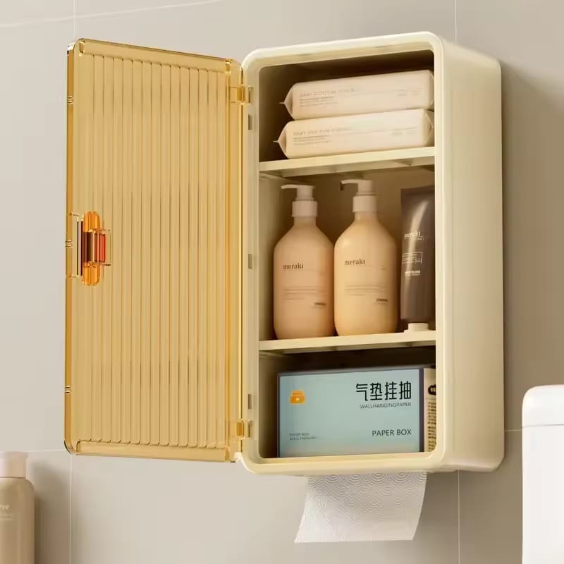 Multipurpose Bathroom Wall Cabinet With Tissue Holder