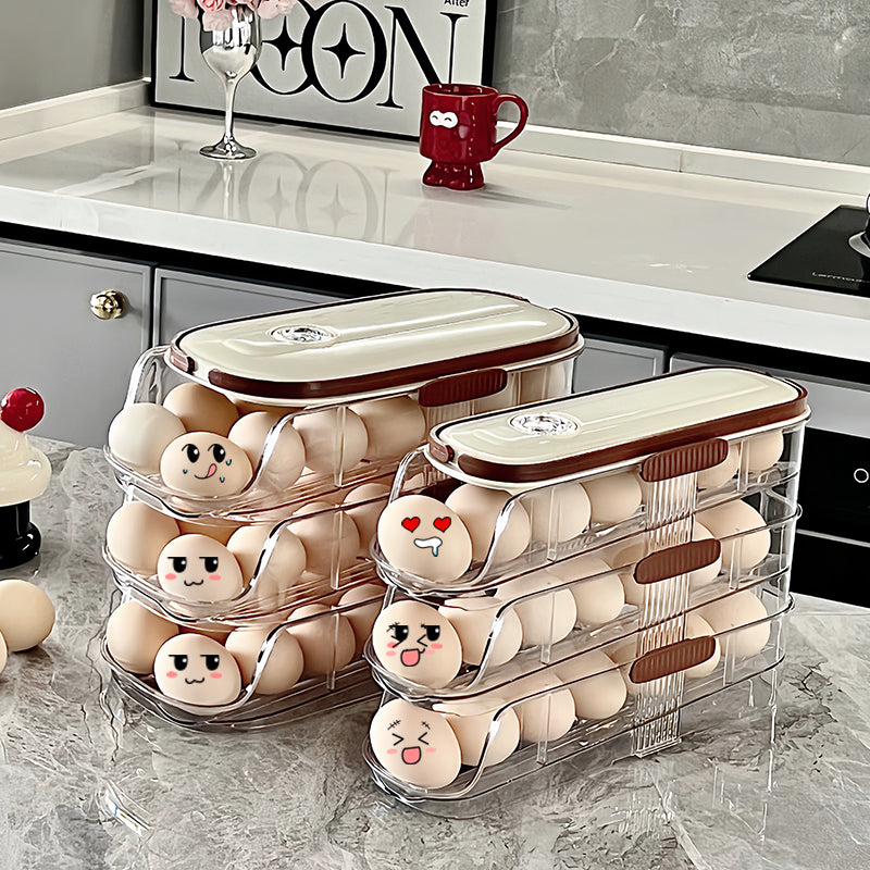 Transparent Automatic Rolling Egg Container