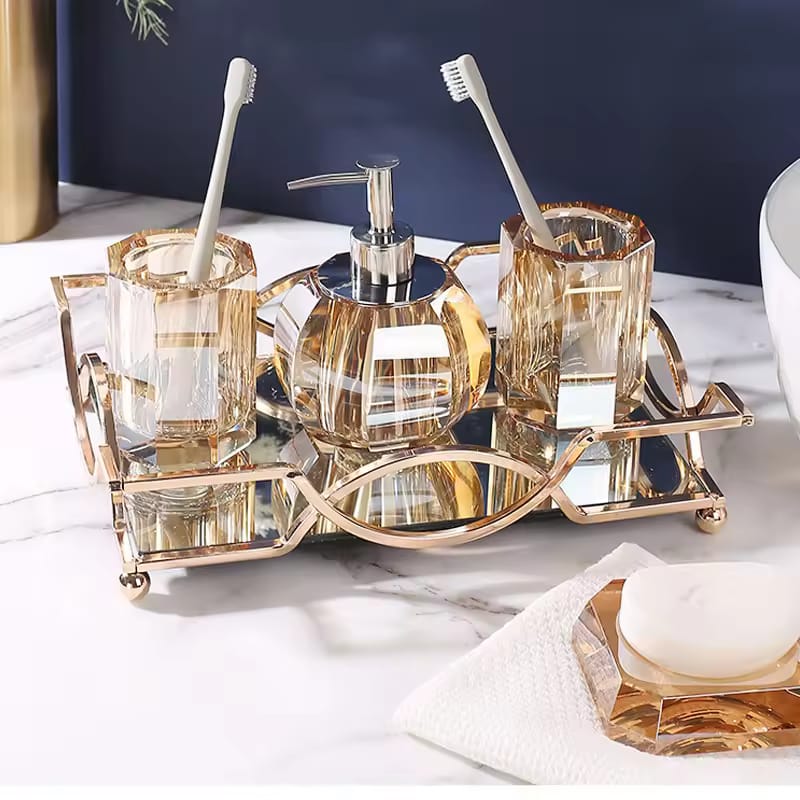 Acrylic 4Pcs Bathroom Accessories Set