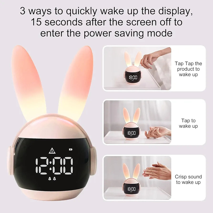 Adorable Rabbit Digital LED Alarm Clock