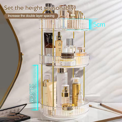 Crystal 3 Tier Rotating Cosmetics Organizer