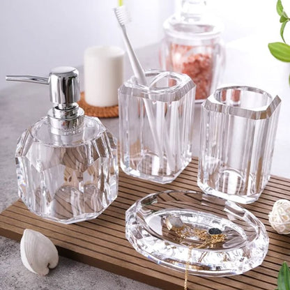 Acrylic 4Pcs Bathroom Accessories Set