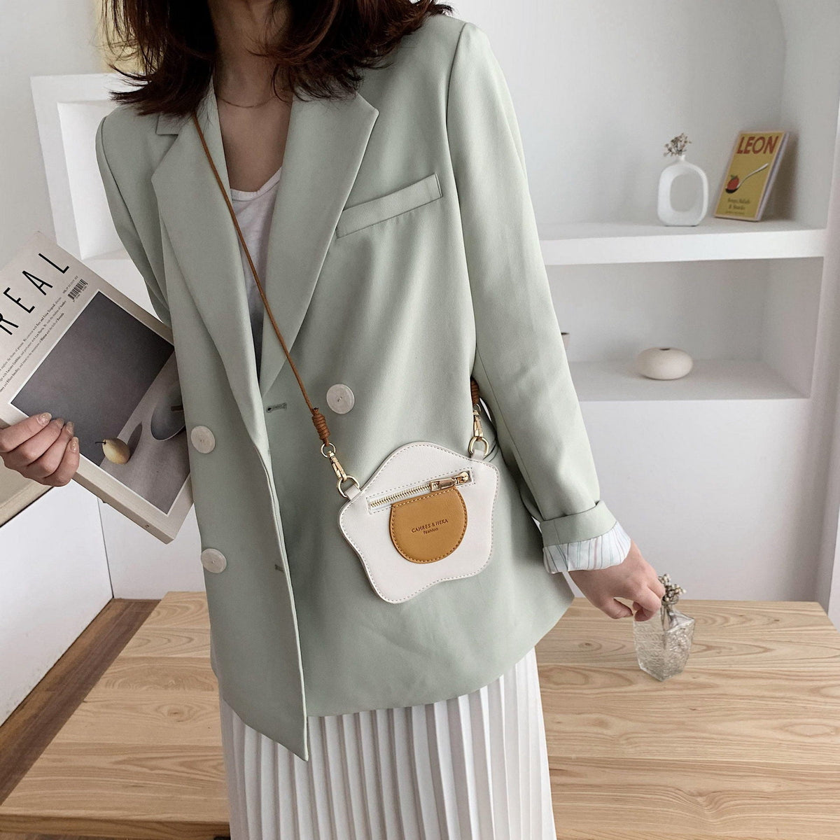 Unique Egg And Bread Shape Women Crossbody Bag