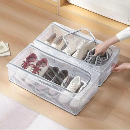 Double Sided Opening Zipper Shoe Storage Box