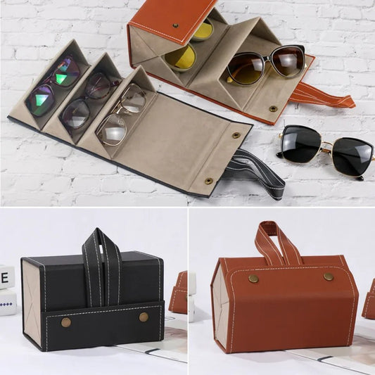 Sunglasses Organizer 4 Slots Travel Glasses Case