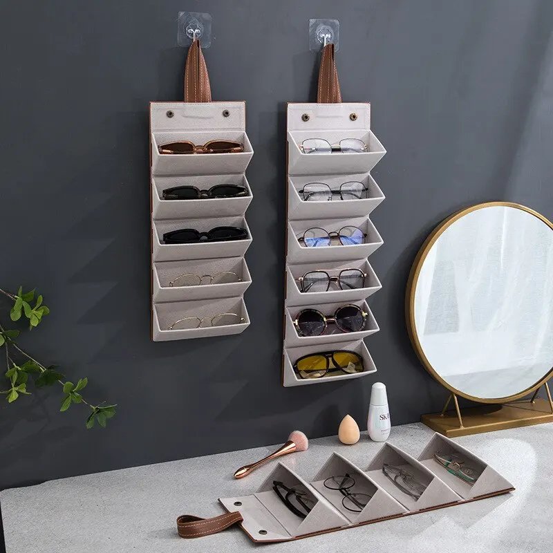 Sunglasses Organizer 4 Slots Travel Glasses Case