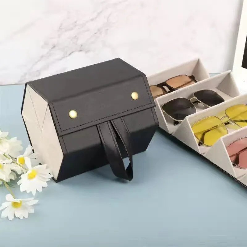 Sunglasses Organizer 4 Slots Travel Glasses Case
