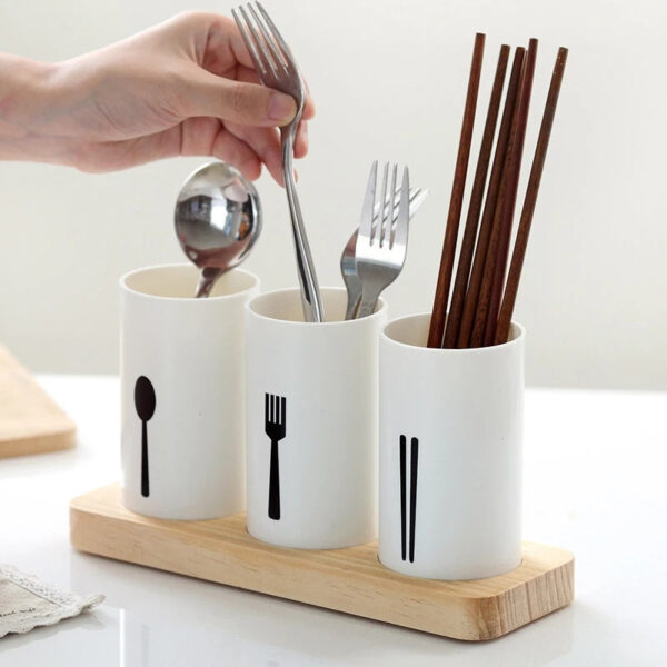 3pcs Drain Chopsticks Holder With Tray - Image 8