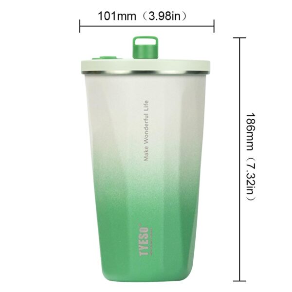 Tyeso Insulated Stainless Steel Coffee Cup With Straw - Image 10