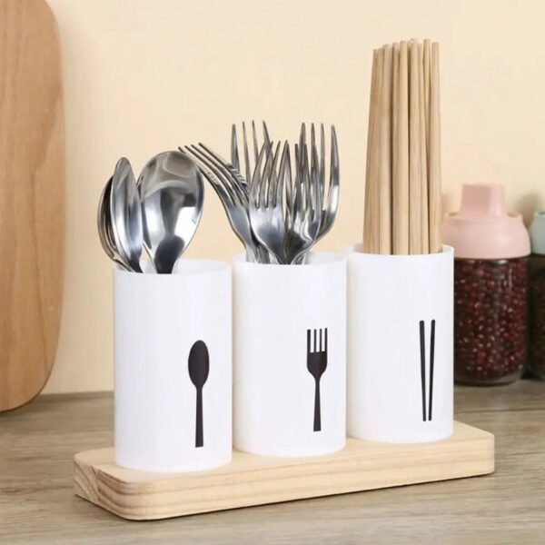 3pcs Drain Chopsticks Holder With Tray - Image 5
