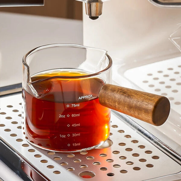 Double Nozzle Espresso Shot Glass With Wooden Handle - Image 4