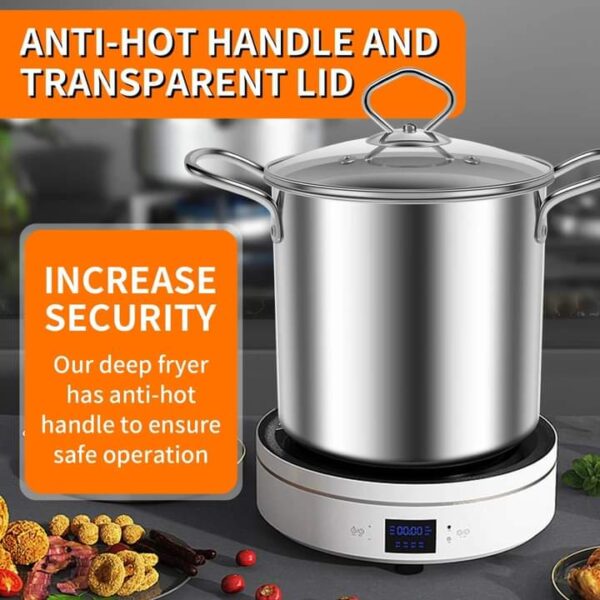 3.5 L Deep Frying Pot With Glass Lid - Image 7