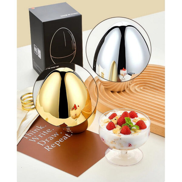 6 pcs Spoon Holder Egg Gold - Image 3